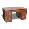 Breakfronted Pedestal Desk in mahogany